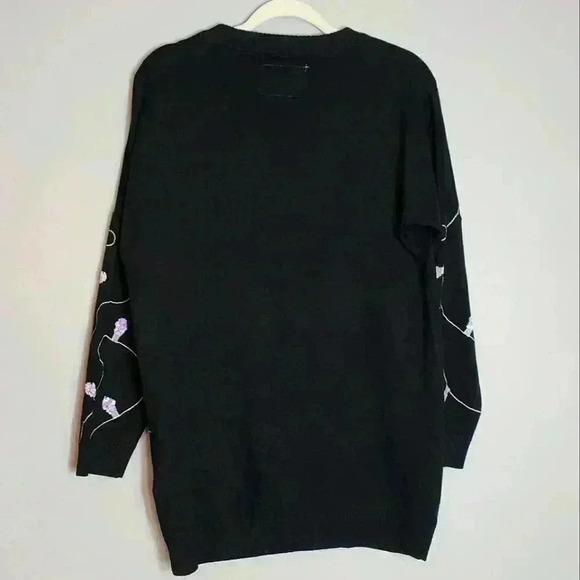 Tipsy Elves Oversized Black Sweater Dress Iridescent Sequin Christmas Lights XS - Picture 12 of 16